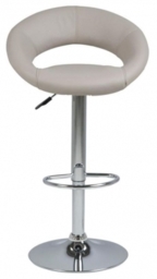 Pinole Taupe Faux Leather and Chrome Gas Lift Bar Stool - (Sold in Pairs)