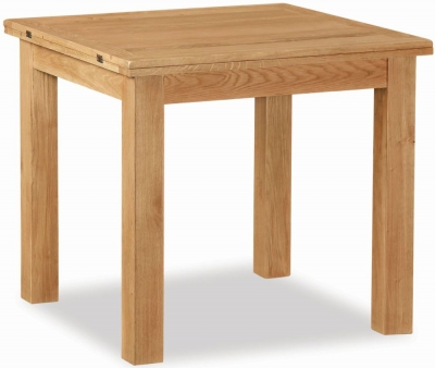 Salisbury Lite Natural Oak Dining Table, 85cm-170cm Square Flip Top Extending, Seats 4 to 6 Diners