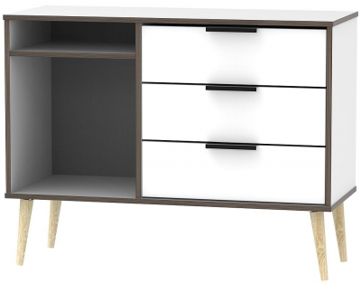 Hong Kong White 95cm TV Unit with Wooden Legs