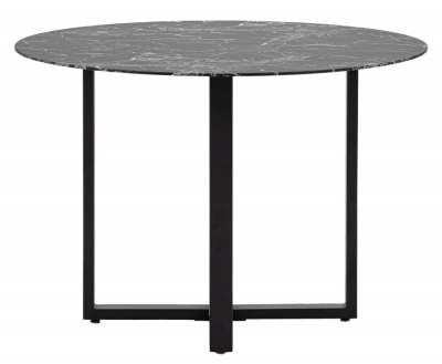 Connolly 110cm Black Marble Effect Round Dining Table