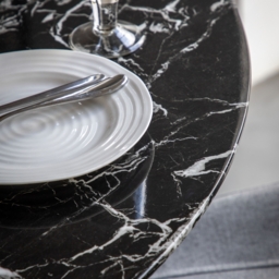 Connolly 110cm Black Marble Effect Round Dining Table - thumbnail 2