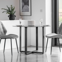 Connolly 110cm Black Marble Effect Round Dining Table - thumbnail 5