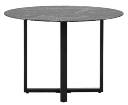 Connolly 110cm Black Marble Effect Round Dining Table - thumbnail 1