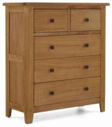 Burford Oak 2+3 Drawer Chest - thumbnail 1