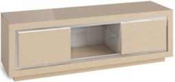 Sardinia Cream Gloss 140cm TV Unit with LED Lights - thumbnail 1