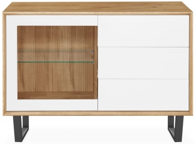 Clemence Richard Modena Oak 1 Glass Door Combi Medium Sideboard - image 1