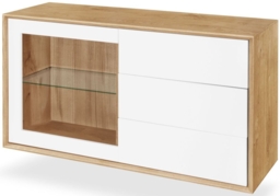 Clemence Richard Modena Oak 1 Glass Door Combi Medium Sideboard - thumbnail 3