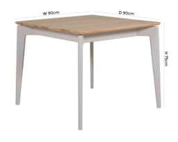 Vida Living Marlow Cashmere Oak Dining Table, 90cm Seats 2 Diners Square Top - thumbnail 3