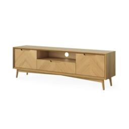 Valencia Herringbone Large TV Unit - Storage - Oak - thumbnail 3