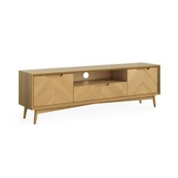 Valencia Herringbone Large TV Unit - Storage - Oak - thumbnail 2