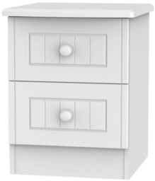 Warwick White 2 Drawer Bedside Cabinet