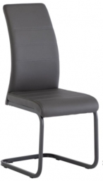 2 x Michigan Grey Faux Leather Dining Chair with Grey Powder Coated Legs