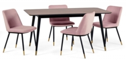Findlay 4-6 Seater Dining Set with Delaunay Dusky Pink Chairs - Comes in 4/6 Chair Options