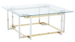 Layne Glass Coffee Table with Chrome Base - thumbnail 2