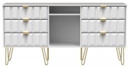 Cube White 150cm TV Unit with Hairpin Legs