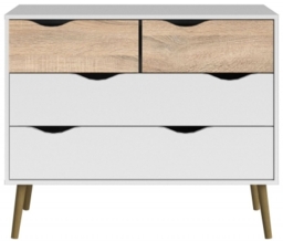 Heads White and Oak Effect 4 Drawer Chest