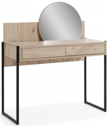 Glass Loft Oak Dressing Table with Mirror