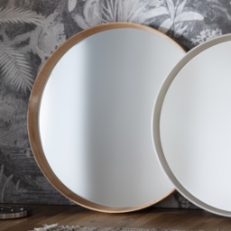 Keaton Oak Round Mirror - 100cm x 100cm - Clearance M6 - thumbnail 2