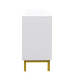 Clearance - Ridged White and Gold 2 Door Large Sideboard - 160cm - thumbnail 5