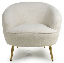 Lucia Boucle Vanilla White Tub Chair