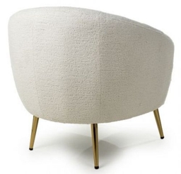 Lucia Boucle Vanilla White Tub Chair - thumbnail 3