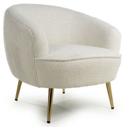 Lucia Boucle Vanilla White Tub Chair - thumbnail 2