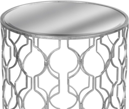 Hill Interiors Arabesque Silver Foil Mirrored Side Table (Set of 2) - thumbnail 2