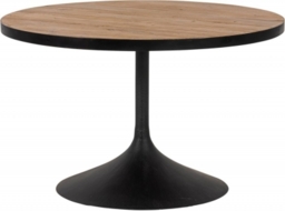 Revival Reclaimed Pine and Black Metal Flute Base Round Dining Table - 4 Seater