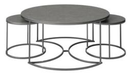 Orlando Set of 3 Grey Ceramic Round Coffee Table