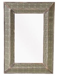 Mindy Brownes Amira Green and Brown Rectangular Mirror - 80cm x 110cm
