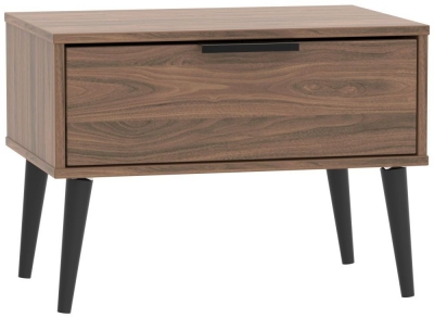 Hong Kong 1 Drawer Midi Chest with Wooden Legs - Carini Walnut - image 1