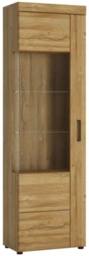 Cortina Tall Glazed Display Cabinet in Grandson Oak (LH)