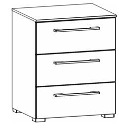 Skat Pure Bedside Cabinet - 3 Drawer - Alpine White - thumbnail 3
