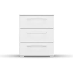 Skat Pure Bedside Cabinet - 3 Drawer - Alpine White - thumbnail 2