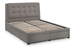 Fullerton Grey Linen Fabric 4 Drawer Storage Bed - Comes in Double, King and Queen Size Options - thumbnail 3