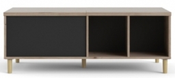 Nowra Black and Oak Effect Sliding Top Coffee Table