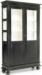 NORDAL Nova Black Mango Wood 2 Door Display Cabinet