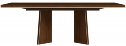 Modern Eva Walnut Italian 6-8 Seater Extending Dining Table with Gold Trim