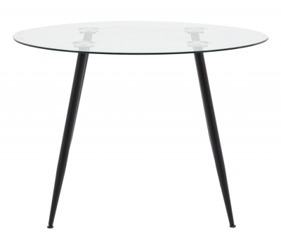 Mack Clear Glass and Black Dining Table - 2 Seater - image 1