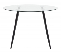 Mack Clear Glass and Black Dining Table - 2 Seater - thumbnail 1