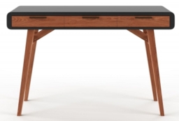 Alphason Pevensey Black High Gloss and Oak Writing Desk