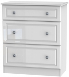 Pembroke White Gloss 3 Drawer Deep Chest