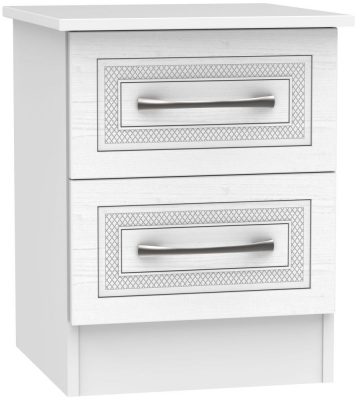 Dorset White 2 Drawer Bedside Cabinet