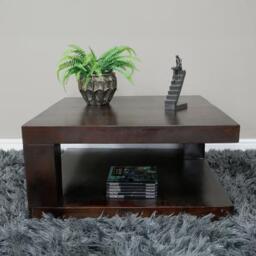 Dutch Brown Mahogany Square Coffee Table
