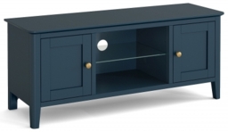 Harrogate Blue Large TV Unit, 120cm with Storage for Television Upto 43in Plasma