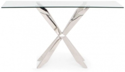 Gabriella Glass and Chrome Console Table