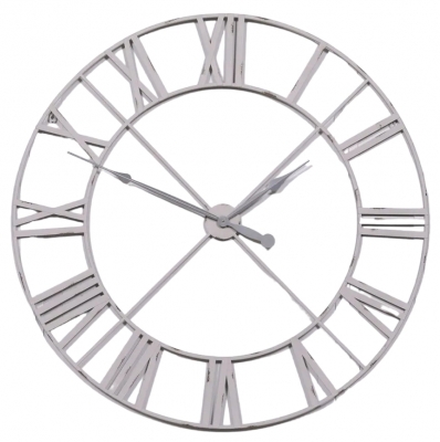 Pale Grey Vintage Metal Wall Clock - 110cm x 110cm - image 1
