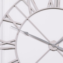 Pale Grey Vintage Metal Wall Clock - 110cm x 110cm - thumbnail 2