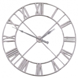Pale Grey Vintage Metal Wall Clock - 110cm x 110cm - thumbnail 1