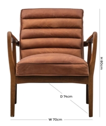 Datsun Vintage Brown Leather Armchair - thumbnail 3